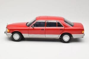 Mercedes 560 SEL W126 Czerwony Norev 1:18 183463 Metal — zdjęcie 4 z 8