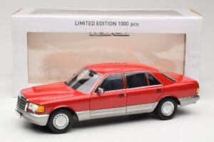 Mercedes 560 SEL W126 Czerwony Norev 1:18 183463 Metal — zdjęcie 8 z 8