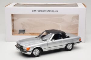 Mercedes R107 380 SL Srebrny Norev 1:18 183725 Metal — zdjęcie 8 z 8
