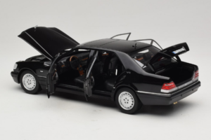 Mercedes S-Class W140 S600 Obsidian Black Metallic Norev 1:18 183045 Metal — zdjęcie 5 z 8