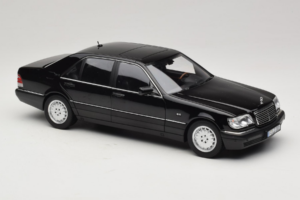 Mercedes S-Class W140 S600 Obsidian Black Metallic Norev 1:18 183045 Metal — zdjęcie 6 z 8
