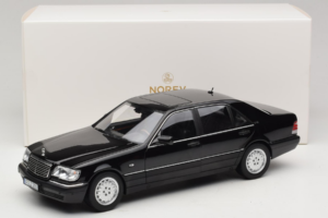 Mercedes S-Class W140 S600 Obsidian Black Metallic Norev 1:18 183045 Metal — zdjęcie 8 z 8