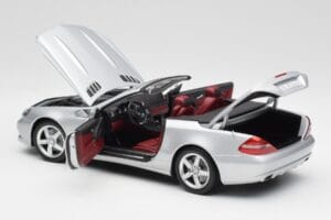 Mercedes SL 500 R230 Kabriolet Iridium Srebrny Minichamps 1:18 B66962388 Metal — zdjęcie 5 z 8