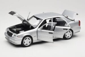 Mercedes C36 AMG W202 Silver Metallic Norev 1:18 183380 Metal — zdjęcie 2 z 8