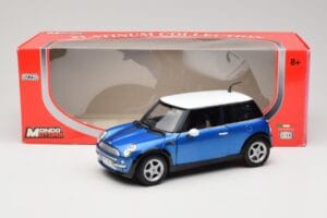 Mini Cooper R50 Niebieski z Białym Dachem Mondo Motors 1:18 MINI004 Metal — zdjęcie 8 z 8