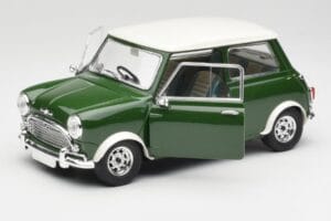 Mini Cooper S British Racing Zielony & Old English Biały Solido 1:18 8021 Metal — zdjęcie 2 z 8