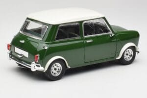 Mini Cooper S British Racing Zielony & Old English Biały Solido 1:18 8021 Metal — zdjęcie 3 z 8