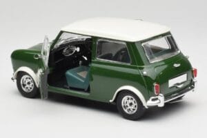 Mini Cooper S British Racing Zielony & Old English Biały Solido 1:18 8021 Metal — zdjęcie 5 z 8