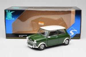 Mini Cooper S British Racing Zielony & Old English Biały Solido 1:18 8021 Metal — zdjęcie 8 z 8