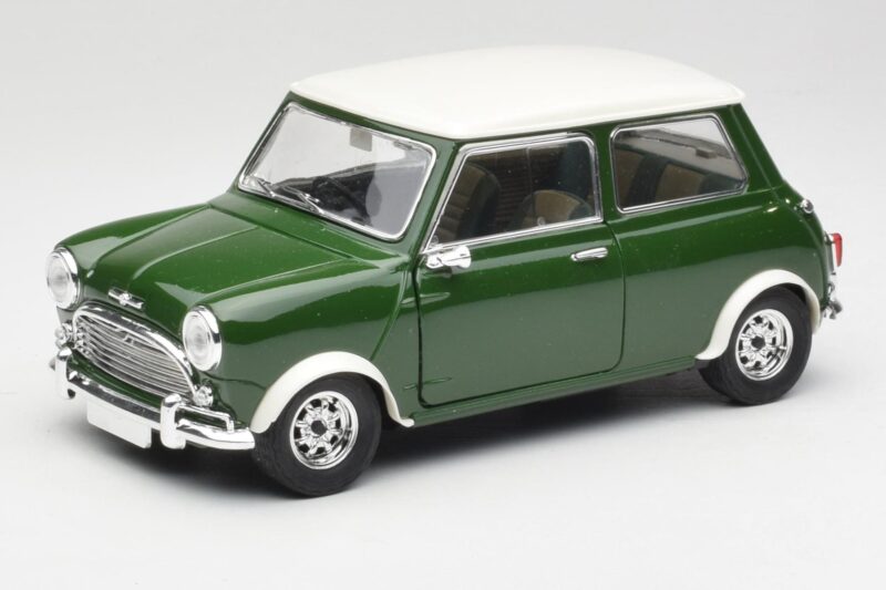 Mini Cooper S British Racing Zielony & Old English Biały Solido 1:18 8021 Metal