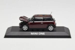 Mini One R50 Ciemny Czerwony Z Czarnym Dachem Minichamps 1:43 MINI008 Metal — zdjęcie 5 z 5
