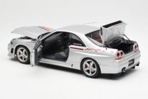 Nissan Skyline GT-R R33 R-Tune Srebrny AUTOart 1:18 77326 Metal — zdjęcie 5 z 8