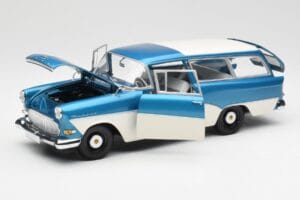 Opel Rekord P1 Caravan Niebieski Metallic Minichamps 1:18 180043210 Metal — zdjęcie 2 z 8