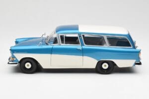 Opel Rekord P1 Caravan Niebieski Metallic Minichamps 1:18 180043210 Metal — zdjęcie 4 z 8