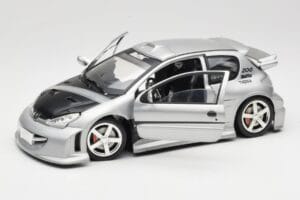 Peugeot 206 MTK Srebrny Solido 1:18 1817 Metal — zdjęcie 2 z 8