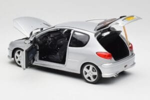 Peugeot 206 RC Aluminium Srebrny Norev 1:18 184726 Metal — zdjęcie 5 z 8