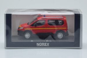 Peugeot Rifter Pompiers Czerwony Norev 1:43 479069 Metal — zdjęcie 4 z 4