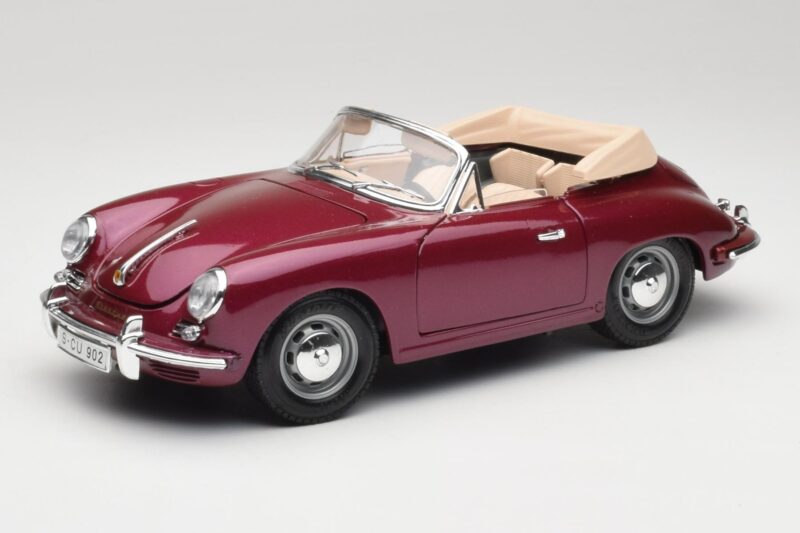 Porsche 356B Kabriolet Bakłażan Bburago 1:18 3021-M4 Metal