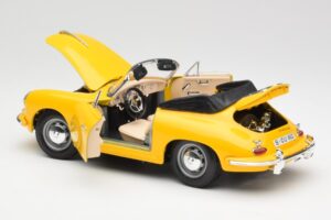 Porsche 356B Kabriolet Żółty Bburago 1:18 3031 Metal — zdjęcie 5 z 8
