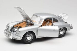 Porsche 356B Srebrny & Brązowe Wnętrze Bburago 1:18 3021-M2 Metal — zdjęcie 2 z 8