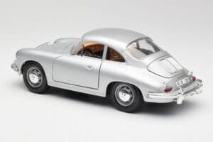 Porsche 356B Srebrny & Brązowe Wnętrze Bburago 1:18 3021-M2 Metal — zdjęcie 7 z 8