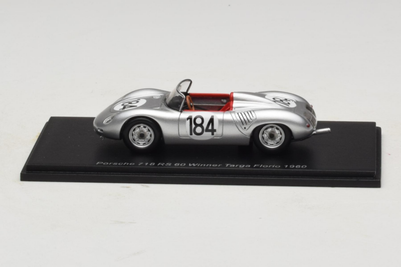 Porsche 718 RS 60 #184 J. Bonnier / H. Herrmann Winner Targa Florio 1960 Spark 1:43 43TF60 Żywica