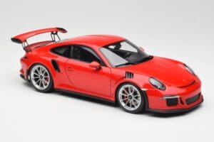 Porsche 911 991 GT3 RS Guards Czerwony Srebrne Felgi AUTOart 1:18 78165 Metal — zdjęcie 6 z 8