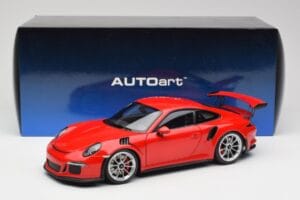Porsche 911 991 GT3 RS Guards Czerwony Srebrne Felgi AUTOart 1:18 78165 Metal — zdjęcie 8 z 8