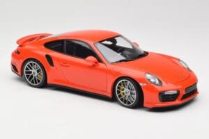 Porsche 911 991 Turbo S Lava Orange Minichamps 1:18 110067120 Metal — zdjęcie 6 z 8