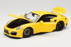 Porsche 911 991 Turbo S Żółty Z Czarnymi Felgami Minichamps 1:18 110062321 Metal — zdjęcie 2 z 8