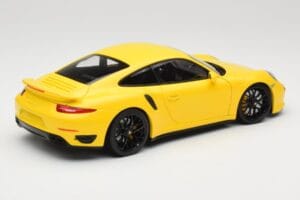 Porsche 911 991 Turbo S Żółty Z Czarnymi Felgami Minichamps 1:18 110062321 Metal — zdjęcie 3 z 8
