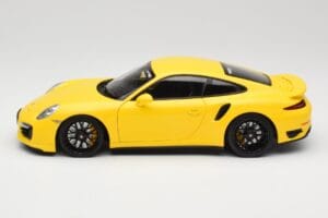 Porsche 911 991 Turbo S Żółty Z Czarnymi Felgami Minichamps 1:18 110062321 Metal — zdjęcie 4 z 8