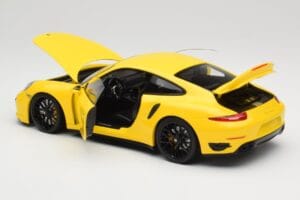 Porsche 911 991 Turbo S Żółty Z Czarnymi Felgami Minichamps 1:18 110062321 Metal — zdjęcie 5 z 8
