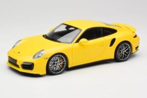 Porsche 911 991 Turbo S Żółty Ze Srebrnymi Felgami Minichamps 1:18 110062322 Metal