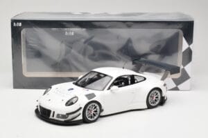 Porsche 911 991.1 GT3 R Biały Ze Srebrnymi Felgami Minichamps 1:18 153166000 Metal — zdjęcie 6 z 6