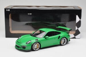 Porsche 911 991.1 GT3 RS Lizard Zielony & Srebrne Felgi Minichamps 1:18 153066229 Metal — zdjęcie 6 z 6