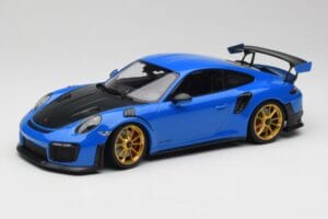 Porsche 911 991.2 GT2 RS Niebieski ze Złotymi Felgami Minichamps 1:18 155068302 Metal