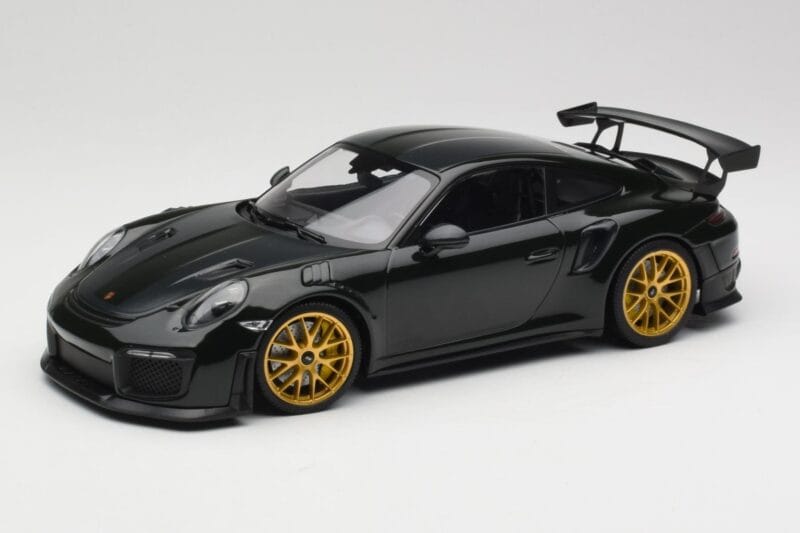 Porsche 911 991.2 GT2 RS Zielony Weissach Package Złote Felgi Minichamps 1:18 155068306 Metal
