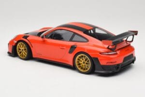 Porsche 911 991.2 GT2 RS Pomarańczowy Weissach Package Złote Felgi Minichamps 1:18 155068305 Metal — zdjęcie 5 z 6