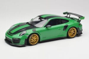 Porsche 911 991.2 GT2 RS Weissach Package British Racing Zielony & Złote Felgi Minichamps 1:18 153068318 Metal