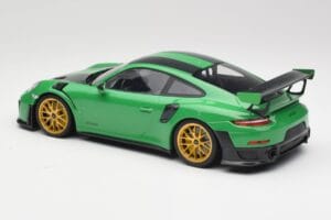 Porsche 911 991.2 GT2 RS Weissach Package British Racing Zielony & Złote Felgi Minichamps 1:18 153068318 Metal — zdjęcie 5 z 6