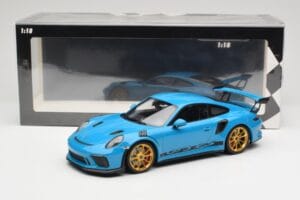 Porsche 911 991.2 GT3 RS Niebieski ze Złotymi Felgami Minichamps 1:18 155068222 Metal — zdjęcie 6 z 6
