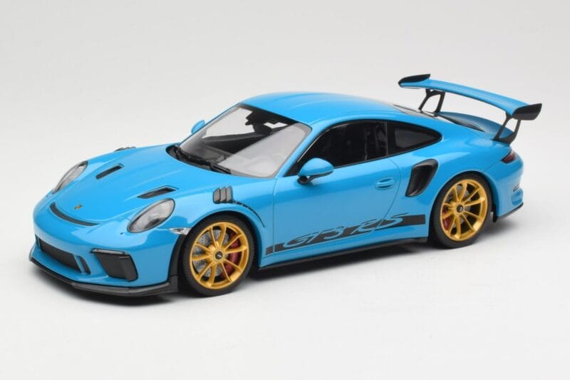 Porsche 911 991.2 GT3 RS Niebieski ze Złotymi Felgami Minichamps 1:18 155068222 Metal