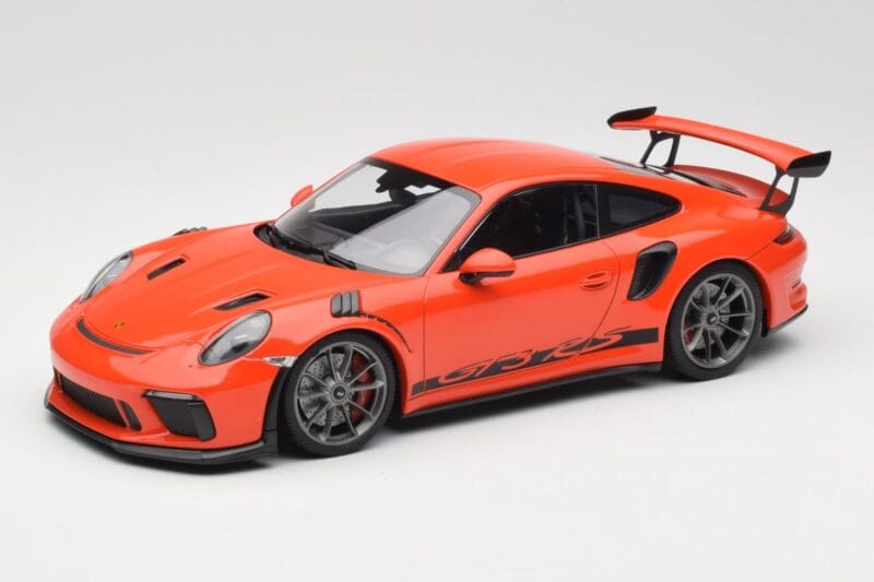 Porsche 911 991.2 GT3 RS Lava Orange & Srebrne Felgi Minichamps 1:18 155068225 Metal