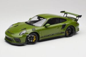 Porsche 911 991.2 GT3 RS Lizard Zielony Z Czarnymi Kołami Minichamps 1:18 155068233 Metal