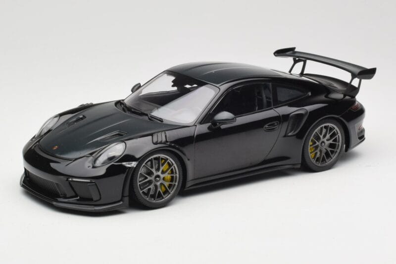 Porsche 911 991.2 GT3 RS Weissach Package Czarny Srebrne Magnezowe Felgi Minichamps 1:18 153068229 Metal