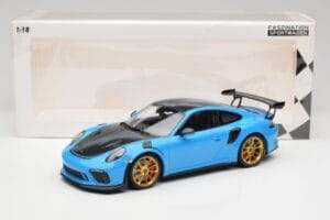 Porsche 911 991.2 GT3 RS Weissach Package Niebieski & Złote Felgi Minichamps 1:18 153068232 Metal — zdjęcie 6 z 6