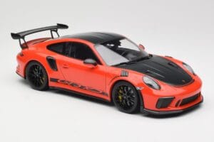 Porsche 911 991.2 GT3 RS Weissach Package Lava Orange Wording Czarne Magnezowe Felgi Minichamps 1:18 153068226 Metal — zdjęcie 4 z 6