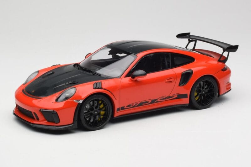 Porsche 911 991.2 GT3 RS Weissach Package Lava Orange Wording Czarne Magnezowe Felgi Minichamps 1:18 153068226 Metal