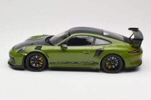 Porsche 911 991.2 GT3 RS Weissach Package Lizard Green Wording & Czarne Magnezowe Felgi Minichamps 1:18 155068232 Metal — zdjęcie 3 z 6